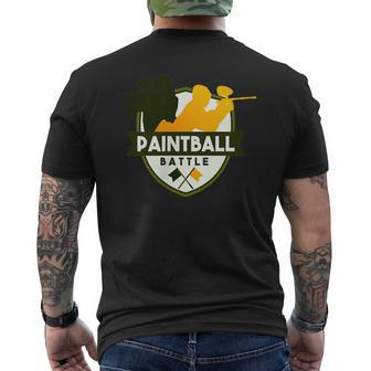 Paintball Player Battle Sport Paintballing Game Paintballer Men's T-shirt Back Print | Mazezy