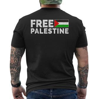Palestine Flag Free Gaza Men's T-shirt Back Print - Monsterry AU