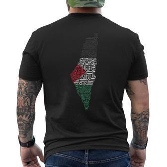 Palestine Free Palestine In Arabic Free Gaza Palestine Flag Men's T-shirt Back Print - Monsterry