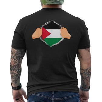 Palestine Super Hero Palestinian Heritage Men's T-shirt Back Print - Seseable