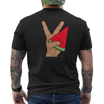 Palestine Watermelon Flag Support Gaza & Freedom Men's T-shirt Back Print - Monsterry UK