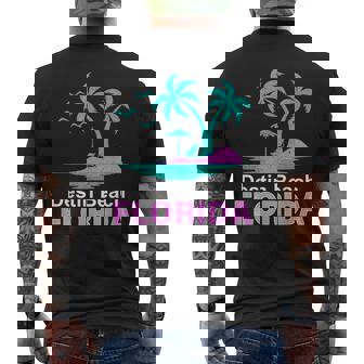 Palm Tree Sunset Summer Vacation Florida Destin Beach Men's T-shirt Back Print