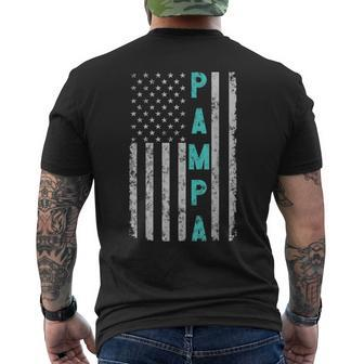 Pampa Fathers Day Vintage Patriotic Distressed American Flag Men's T-shirt Back Print - Monsterry