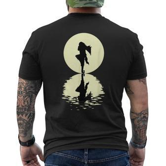 Pan Flute Moon Men's T-shirt Back Print | Mazezy