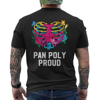 Pan Poly Proud Lgbtq Pansexual Pride Nonbinary Mens Back Print T-shirt | Mazezy