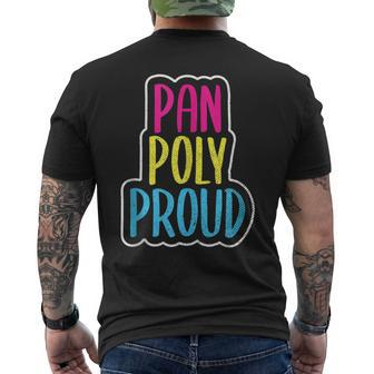 Pan Poly Proud Pansexual Polyamorous Pansexuality Pride Mens Back Print T-shirt | Mazezy