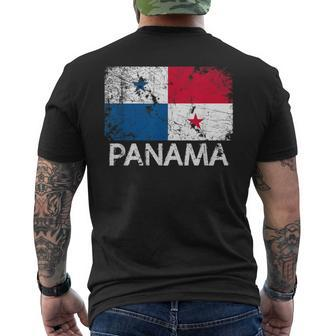 Panamanian Flag Vintage Made In Panama Men's T-shirt Back Print | Mazezy