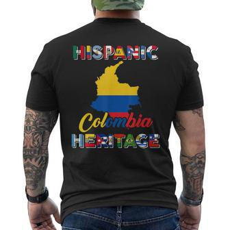 Hispanic Heritage Month Colombian Colombia Flag Pride Men's T-shirt Back Print - Monsterry