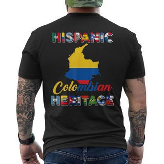 Hispanic Heritage Month Colombian Colombia Flag Pride Men's T-shirt Back Print - Seseable
