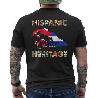 Hispanic Heritage Month Cuban Cuba Flag Men's T-shirt Back Print