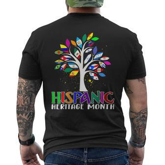 Hispanic Heritage Month Latino Tree Flags All Countries Men's T-shirt Back Print - Seseable