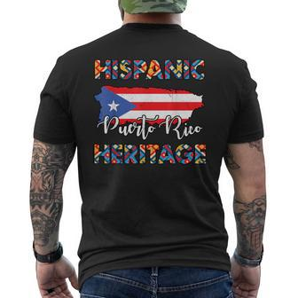 Hispanic Heritage Month Puerto Rico Rican Flag Boricua Men's T-shirt Back Print - Monsterry AU