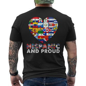Hispanic And Proud Heart Pride Hispanic Heritage Month Men's T-shirt Back Print | Mazezy