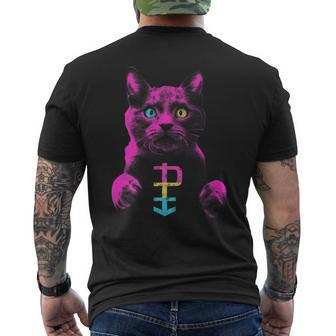 Pansexual Cat Subtle Pan Pride Flag Mens Back Print T-shirt | Mazezy