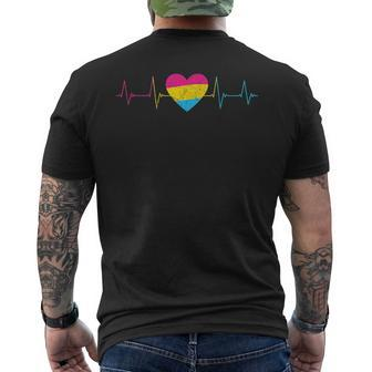 Pansexual Heartbeat - Pan Flag Ekg Pulse Line Lgbt Pride Mens Back Print T-shirt | Mazezy