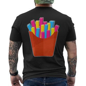 Pansexual Lgbtq Potato French Fries Pocket Gay Pride Mens Back Print T-shirt | Mazezy