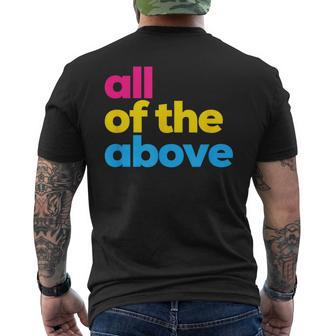 Pansexual Pride All Of The Above Lgbtq Pan Flag - Funny Lgbt Mens Back Print T-shirt | Mazezy