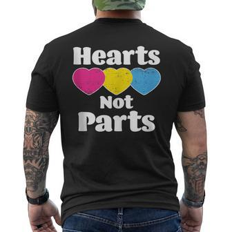 Pansexual Pride Heart Not Parts Lgbt Distressed Mens Back Print T-shirt | Mazezy