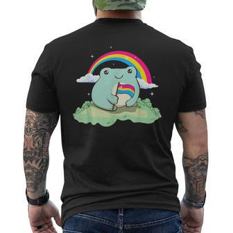 Pansexual Pride Pan Flag Cute Frog Subtle Lgbtq Mens Back Print T-shirt | Mazezy