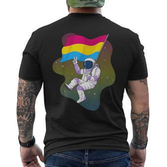 Pansexual Pride Pan Flag Space Astronaut Subtle Lgbtq Mens Back Print T-shirt | Mazezy
