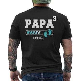 Papa 3 Third Time Papa Funny Papa Of Three Gift For Mens Mens Back Print T-shirt | Mazezy