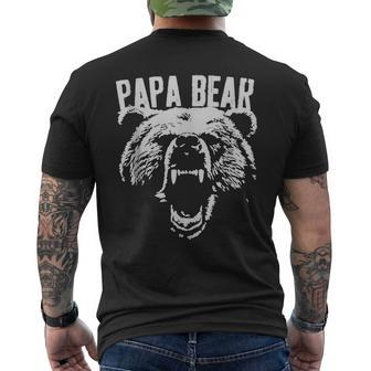 Papa Bear Best Dad Fathers Day Father Pop Men Vintage  Mens Back Print T-shirt