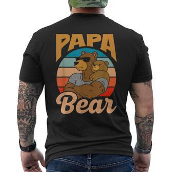 Papa Bear Lover Pun Animal Bears Bear Dad Father Daddy Men's T-shirt Back Print | Mazezy