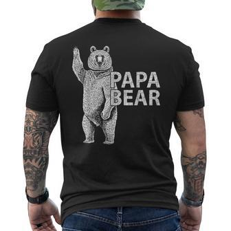 Papa Bear Waved Hello Wearing Cool Fathers Day Mens Back Print T-shirt | Mazezy