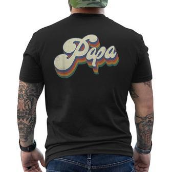 Papa Gifts Retro Vintage Fathers Day Papa Mens Back Print T-shirt - Seseable