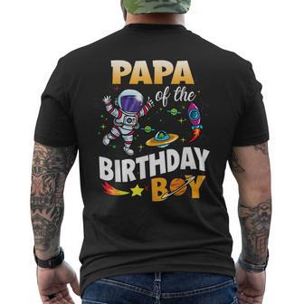 Papa Of The Birthday Boy Space Astronaut Birthday Family Mens Back Print T-shirt | Mazezy UK