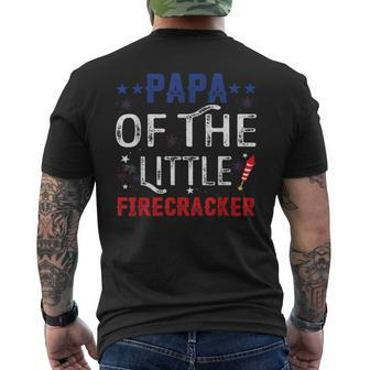 Papa Of The Little Firecracker 4Th Of July Birthday T Mens Back Print T-shirt - Monsterry