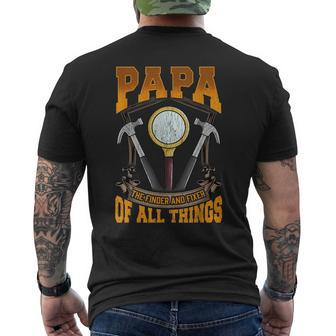 Papa The Finder And Fixer Of All Things Dad Fathers Day Mens Back Print T-shirt | Mazezy