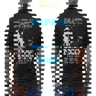 Papas Fishing Buddy For Grandpa Fisherman Kid Mens Back Print T-shirt | Seseable CA