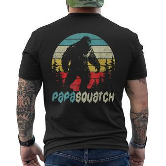 Papasquatch Fathers Day Bigfoot Sasquatch Papa Gifts Mens Back Print T-shirt | Mazezy