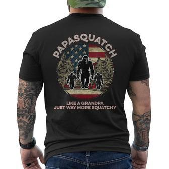 Papasquatch Like A Grandpa Just Way More Squatchy Bigfoot Mens Back Print T-shirt | Mazezy