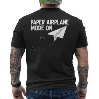 Paper Airplane Mode On Paper Airplane Maker Paper Dart Men's T-shirt Back Print | Mazezy AU