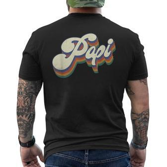 Papi Gifts Retro Vintage Fathers Day Papi Mens Back Print T-shirt | Mazezy CA