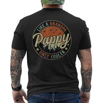 Pappy Like A Grandpa Only Cooler Retro For Fathers Day Mens Back Print T-shirt | Mazezy