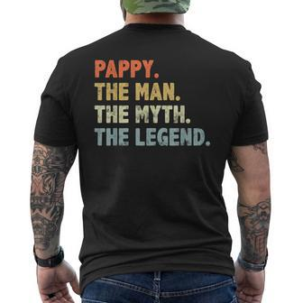 Pappy The Man Myth Legend Fathers Day Funny Grandpa Pappy Mens Back Print T-shirt | Mazezy CA
