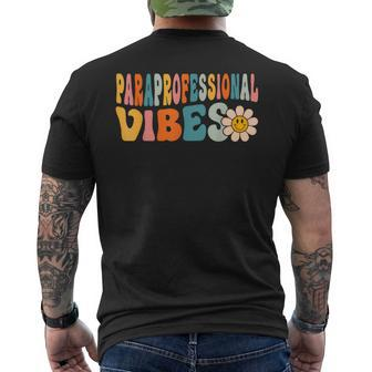 Paraprofessional Vibes Retro 1St Day Of School Para Mens Back Print T-shirt - Monsterry AU