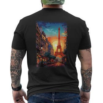 Paris Eiffel Tower I Love Paris Souvenir France Mens Back Print T-shirt - Monsterry AU