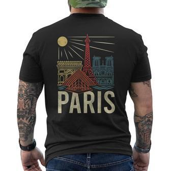 Paris France Paris Vacation Eiffel Tower Paris Souvenir Men's T-shirt Back Print - Monsterry CA