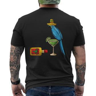 Parrots Drinking Tequilla Mexican Fun Cinco De Mayo Graphic Mens Back Print T-shirt | Mazezy