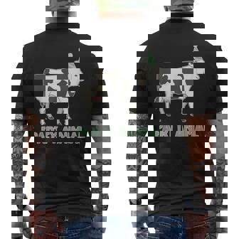 Party Animal Cow Birthday Cow Birthday Men's Back Print T-shirt | Mazezy