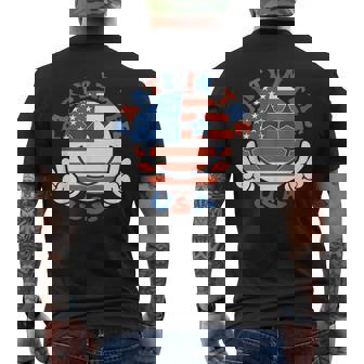 Party In The Usa Smile Happy Face American Flag 4Th Of July Usa Funny Gifts Mens Back Print T-shirt | Mazezy