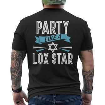 Party Like Lox Star Jewish With Star Of David Men's T-shirt Back Print | Mazezy