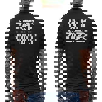 Party Pooper Novelty Party Men's T-shirt Back Print | Mazezy