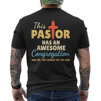 This Pastor Has An Awesome Congregation Preacher Men's T-shirt Back Print - Seseable