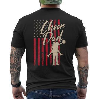 Patriotic American Flag Cheer Dad Fathers Day Coach Pride Men's T-shirt Back Print | Mazezy