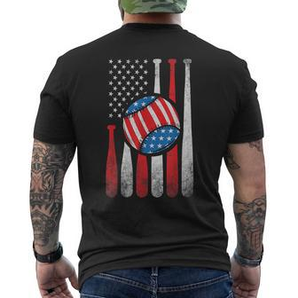 Patriotic Baseball 4Th Of July Usa American Flag Mens Back Print T-shirt | Mazezy DE